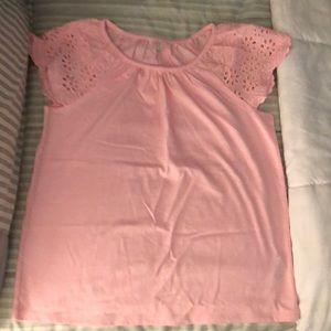 Girls pink ruffle top